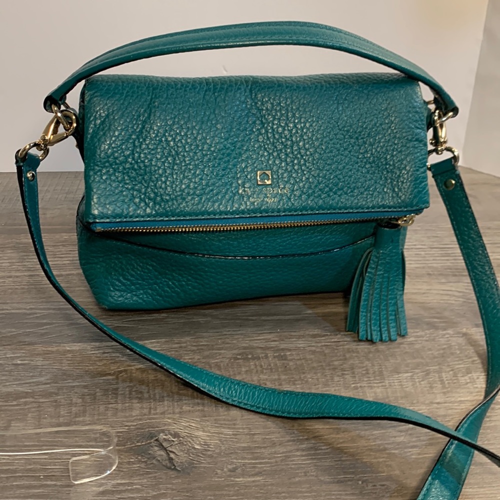 Kate Spade green leather hand bag
